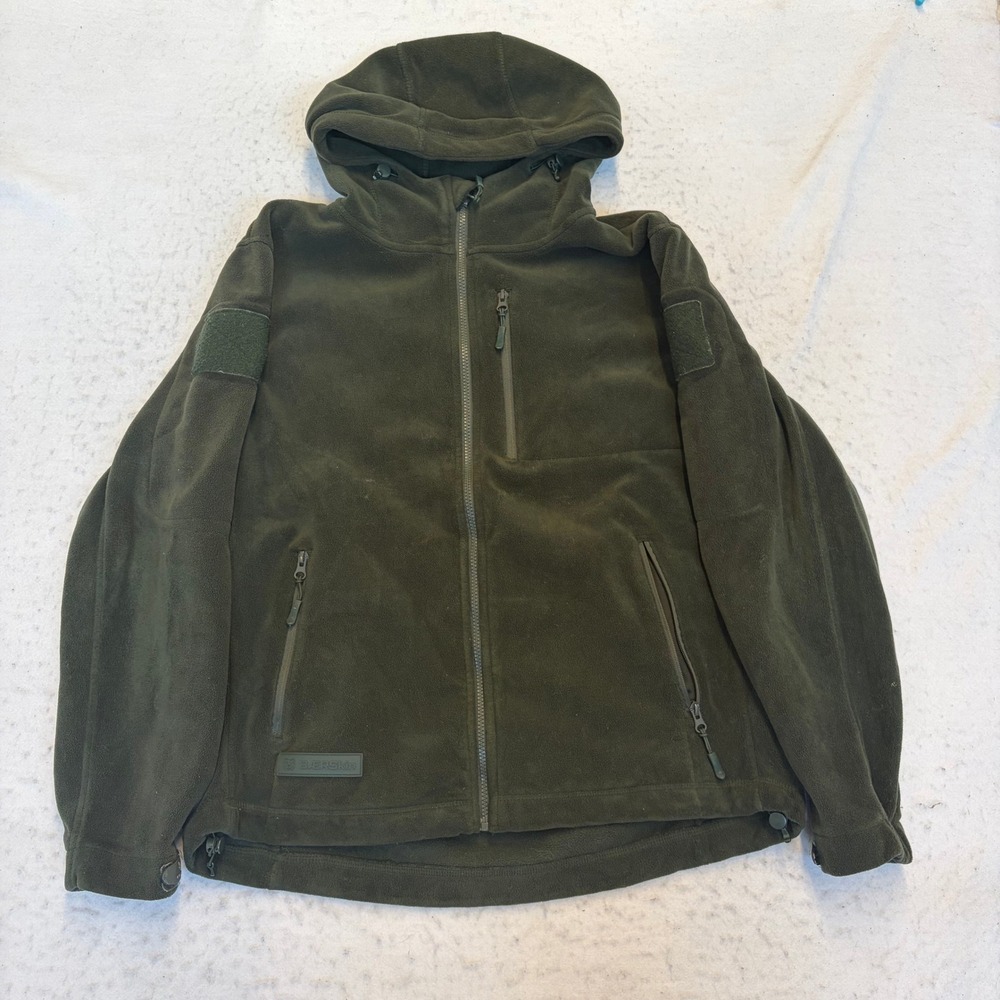 Baerskin Baer Skin 4 Tactical Fleece Jacket Mens Large Dark Green Full Zip Hood